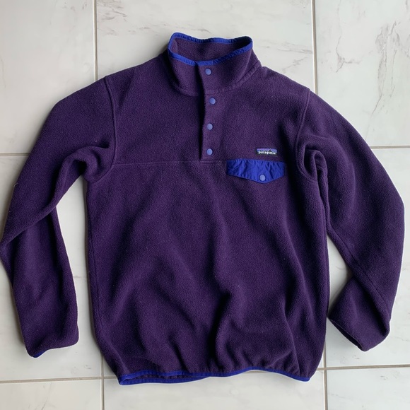 Patagonia Tops - Patagonia vintage synchilla fleece snap T pullover sweater purple medium